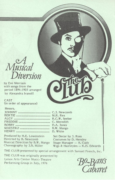 BB 1978-09-15 The Club – Program p1
