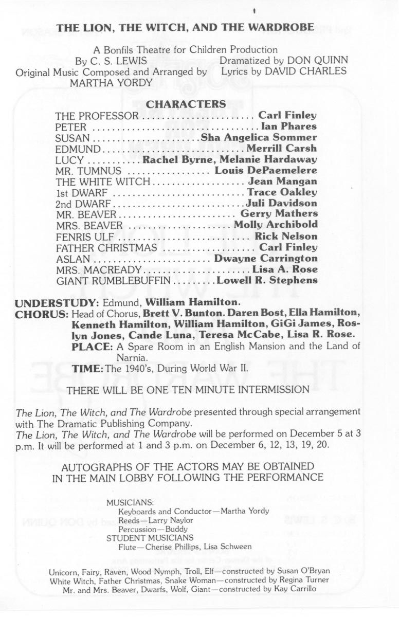 CH 1981-11-07 The Lion, The Witch, And The Wardrobe - Program p4