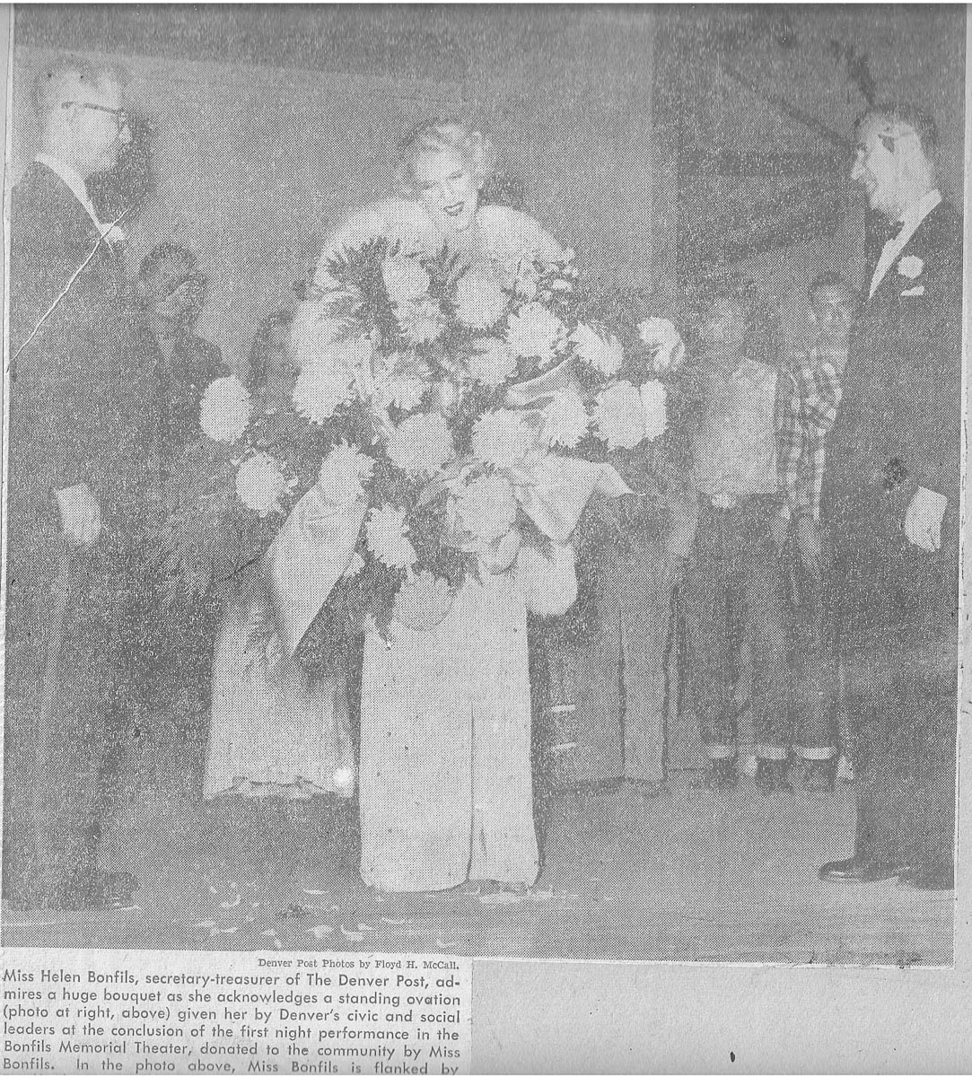 Newspaper Articles from the Grand Gala Opening of the Bonfils Theatre