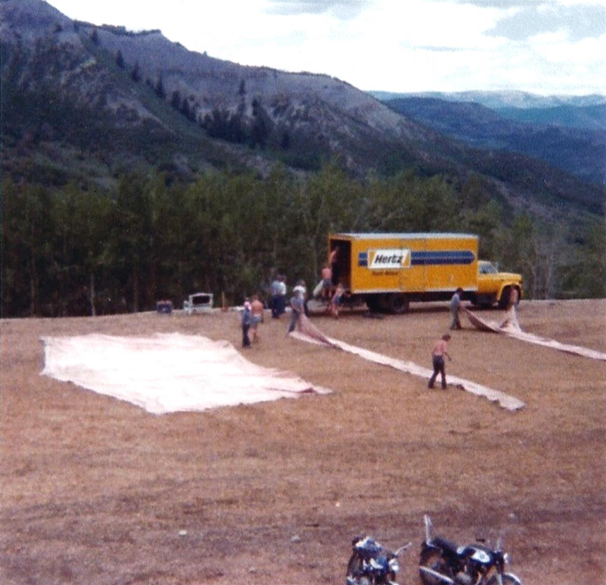 Settng up the Colorado Chautauqua Tent