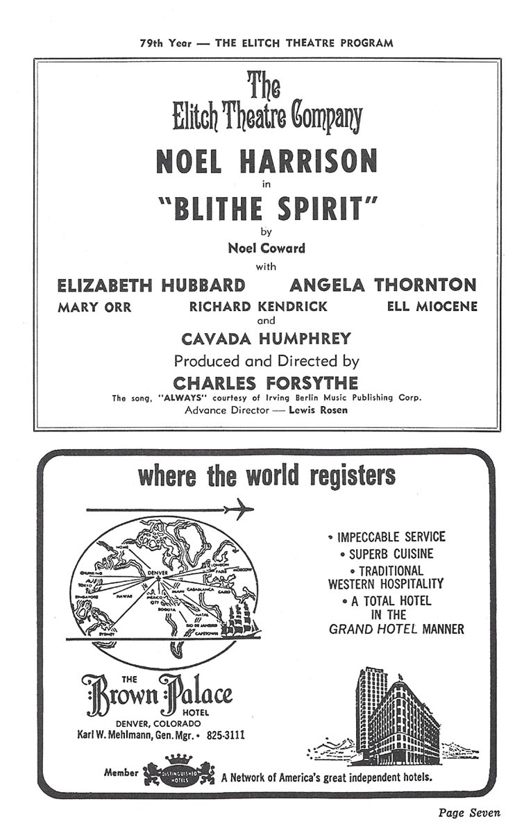 Blithe Spirit - Program Page